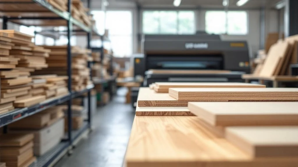 Panneaux bois pour impression UV et gravure laser en atelier professionnel de signalétique