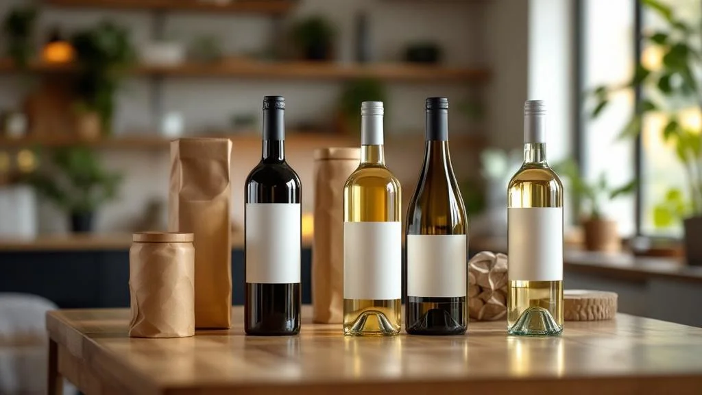 Packaging durable pour bouteilles de vin avec matériaux biosourcés et système d'étanchéité innovant
