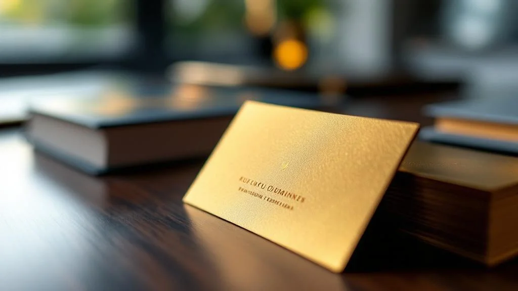 Cartes de visite avec dorure à chaud et marquage or sur papier premium pour impression de luxe