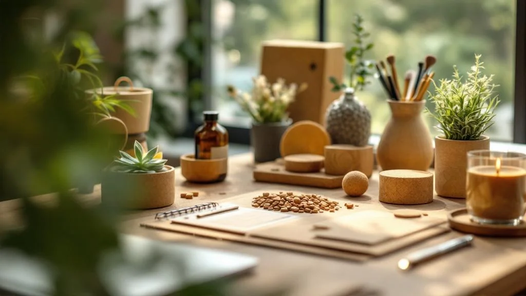 Accessoires professionnels en liège naturel pour communication RSE durable et écologique