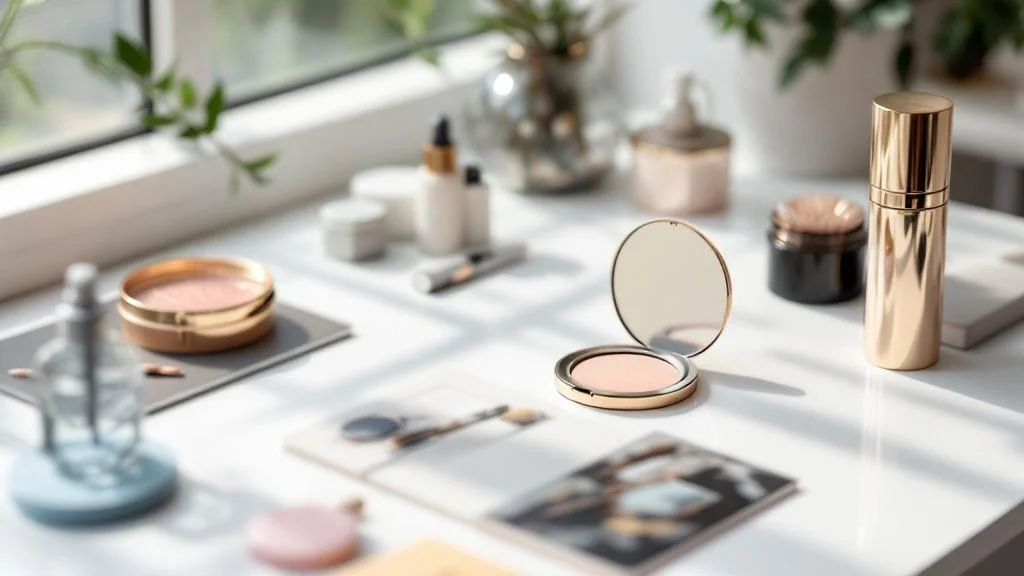 Miroir de poche personnalisé sur bureau professionnel pour événements d'entreprise