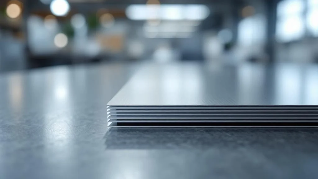 Panneau composite Dibond en aluminium avec structure multicouche visible pour signalétique professionnelle