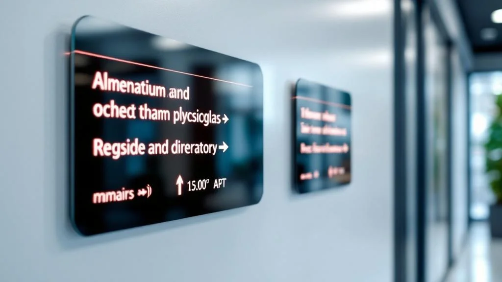 Panneau signalétique intérieur en aluminium et plexiglas avec braille pour orientation professionnelle