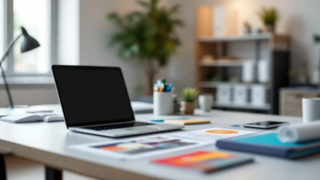 Supports visuels de communication professionnels pour lancement de produit avec roll-up et brochures