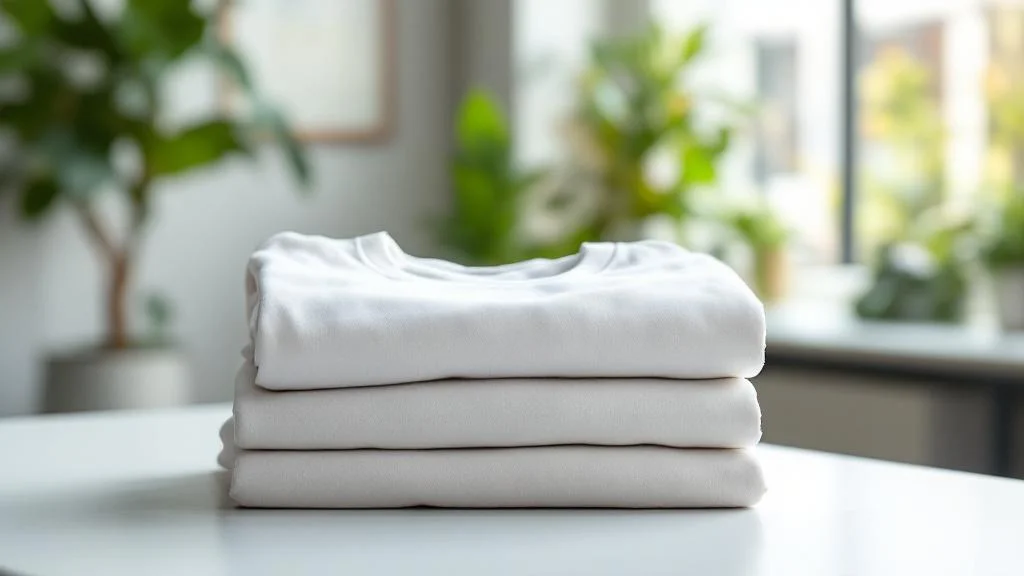 T-shirts en coton bio durables pour entreprise avec certifications éthiques sur bureau professionnel