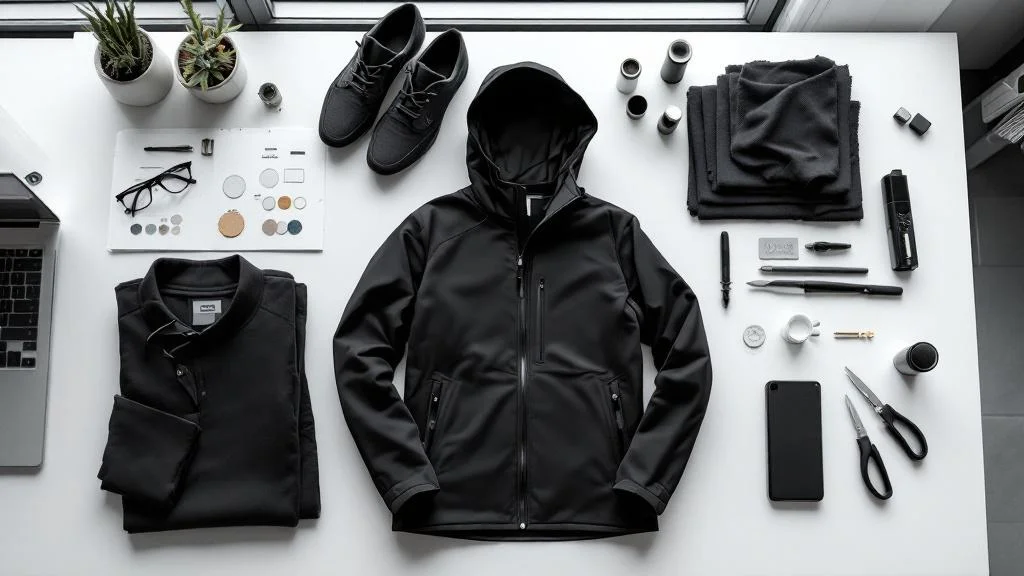 Veste softshell technique avec échantillons de marquage et tissus pour personnalisation professionnelle