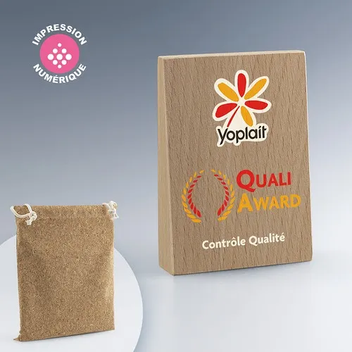 Trophée Trapèze en Bois de Hêtre Massif - Personnalisable