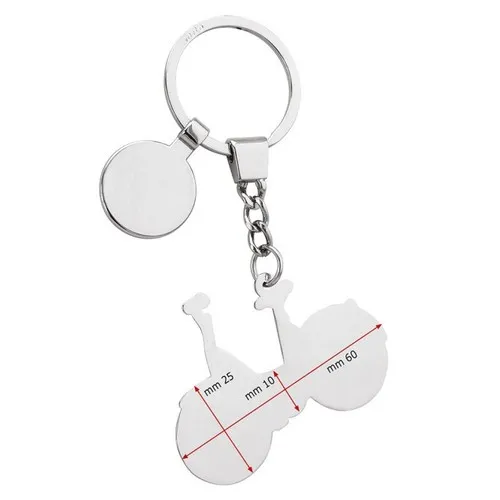 Porte-clés Vélo avec Jeton Personnalisable - Métal Chromé