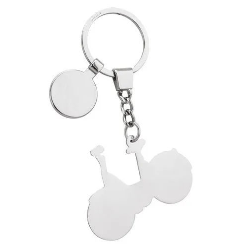 Porte-clés Vélo avec Jeton Personnalisable - Métal Chromé