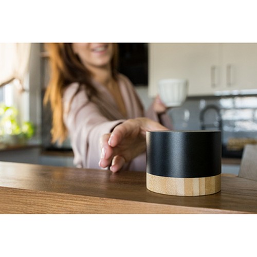 Enceinte Bluetooth 3W Aluminium Recyclé et Bambou Personnalisable