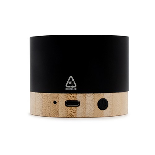 Enceinte Bluetooth 3W Aluminium Recyclé et Bambou Personnalisable