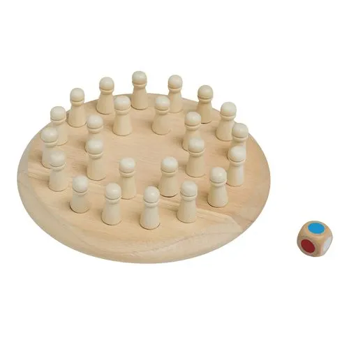 Jeu de Mémoire en Bois Personnalisable - Plateau Rond 24 Pièces