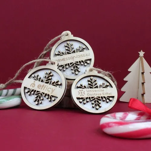 Boule de Noël Écologique Graines à Planter - Bois Français Personnalisable