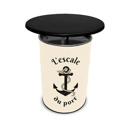 Table Haute Baril 200L Personnalisable - Plateau Stratifié 80cm