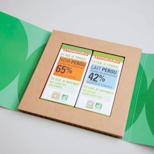 Coffret Duo Chocolats Bio Équitables Personnalisable