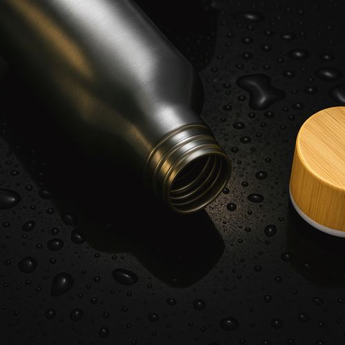 Gourde Inox 500ml Personnalisable - Design Bambou & Acier
