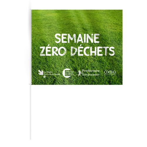 Drapeau Publicitaire Éco-Responsable RPET 45x30 cm avec Hampe