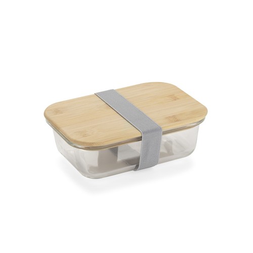 Boîte repas en verre borosilicate 430ml avec couvercle bambou