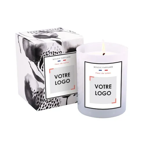 Bougie parfumée personnalisée en étui illustré - Fabrication française