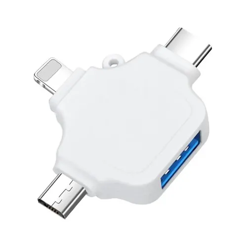 Adaptateur OTG 3en1 USB 3.0 Personnalisable - Blanc