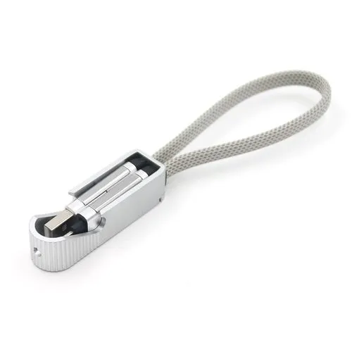Porte clef ouvre bouteille avec cable data Type-C / lightning