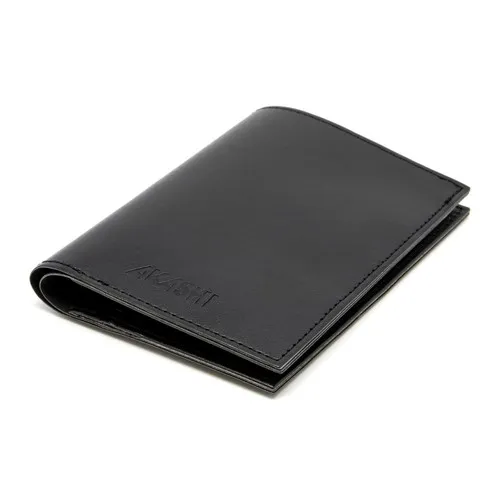 PORTEFEUILLE VERTICAL EN SIMILI-CUIR LISSE NOIR - MADE IN EUROPE