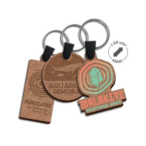 Porte-clés personnalisé MDF 3mm - Découpe sur mesure dès 100 ex