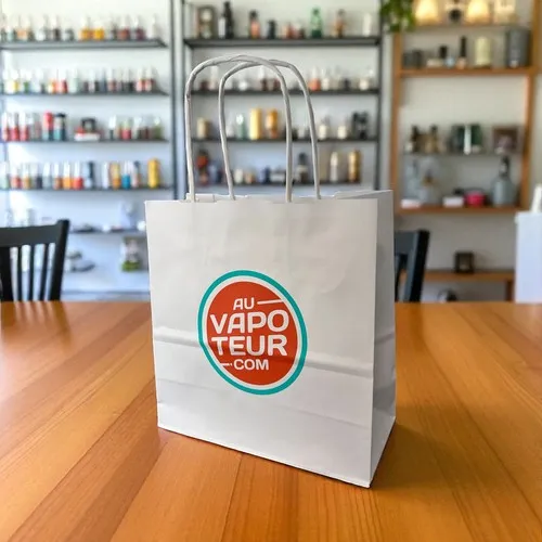 PAPIER KRAFT BLANC POIGNEE TORSADEE - PETIT MODELE