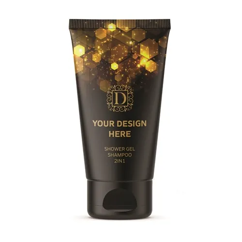 Gel Douche 2-en-1 Personnalisable 50ml - Tube Noir Brillant
