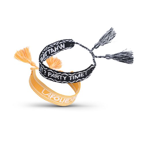 Bracelet Alphabet Personnalisable en Coton avec Perles