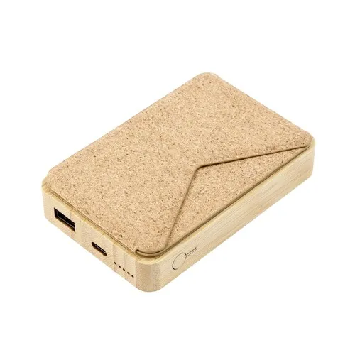 Banque d'alimentation sans fil Maia 5.000 mAh Bambou clair