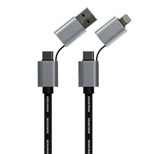 Câble 4-en-1 Jacquard Personnalisable - Charge Rapide 60W