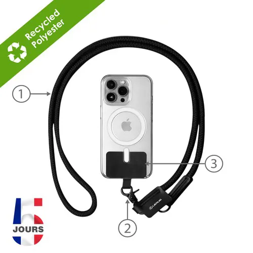 WEI Sangle de téléphone NOIR STOCK FRA