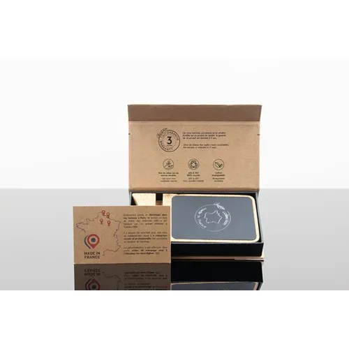 Chargeur Induction 10W Made in France Bois de Chêne - Logo Lumineux