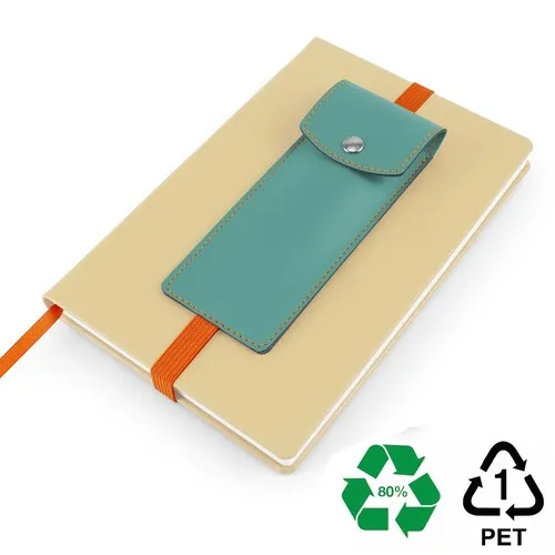 Porte-stylo carnet A5 en rPET recyclé - Personnalisable