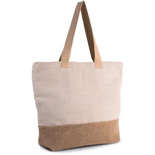 Sac Shopping Juco Rustique Personnalisable - Fermeture Magnétique