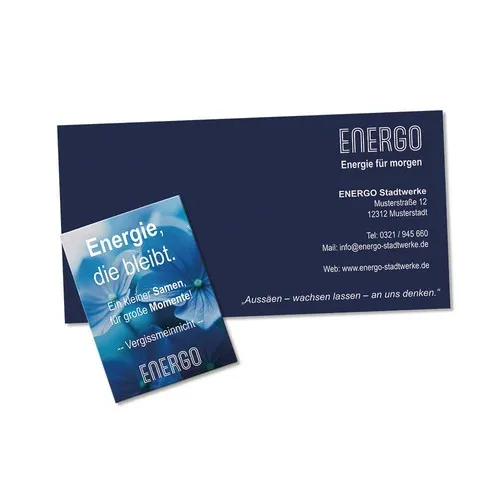 Sachet de Graines de Basilic sur Carte Publicitaire Personnalisée