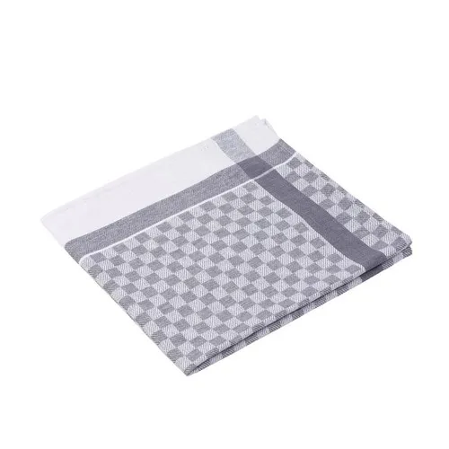 Torchon à carreaux gris et blanc personnalisable par sérigraphie