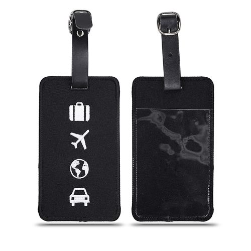 Étiquette à bagage brodée personnalisable - Surface premium 6,4x11 cm
