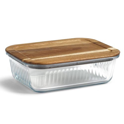 Boîte Repas Écologique 1L en Verre et Bois - Personnalisable
