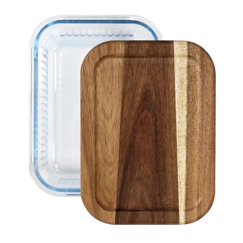 Boîte Repas Écologique 1L en Verre et Bois - Personnalisable