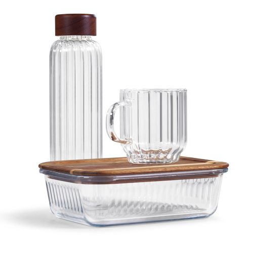 Boîte Repas Écologique 1L en Verre et Bois - Personnalisable