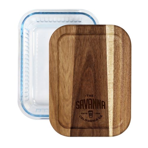Boîte Repas Écologique 1L en Verre et Bois - Personnalisable