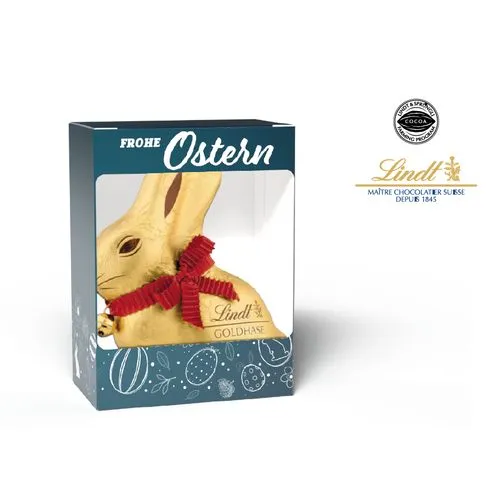 LAPIN D'OR LINDT 50 G dans son carton personnalisable