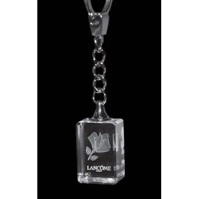 Porte-clés Laser 3D en Verre Optique - Gravure Personnalisée