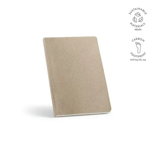 Carnet Poe couverture en lin, 196p recyclées 80g/m²