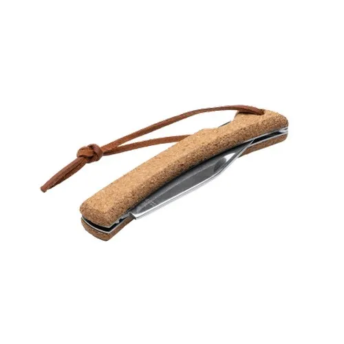 Couteau de Poche en Acier Inoxydable avec Manche en Liège Naturel