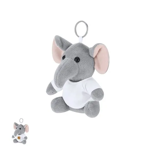Porte-Clés Éléphant en Peluche avec T-shirt Personnalisable
