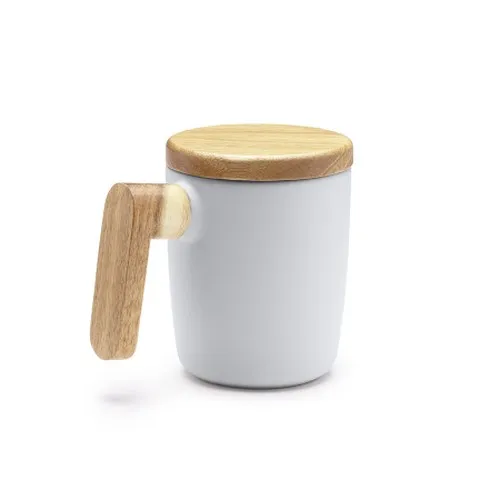 Tasse Double Paroi Verre Borosilicaté 280ml avec Couvercle Bambou