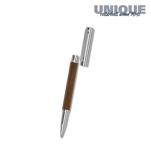 Roller en bois de noyer personnalisable - Finitions chromées premium